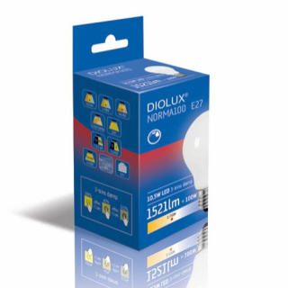 Diolux Norma100 11W/827 - E27 (1521 lumen) -  3-trins dæmpning 