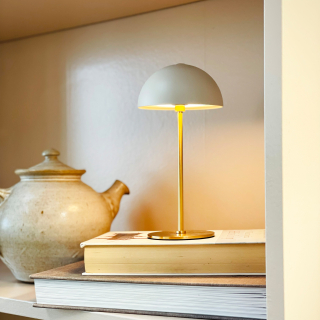 ALONG LED Minibordlampe beige/messing 1 stk.