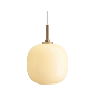 VL45 Radiohus Ø17,5 Messing/Glossy Pale Yellow Glas Pendel - Louis Poulsen 