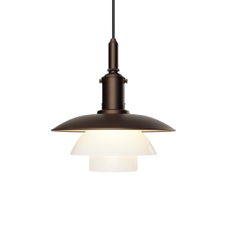 PH 3/3 Aged Brass/Opal Pendel - Louis Poulsen