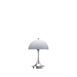 Panthella 160 Portable Bordlampe V3 Chrome Opal Grey - Louis Poulsen