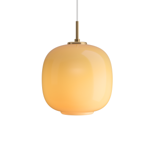 VL45 Radiohus Ø25 Messing/Amber Glas Pendel - Louis Poulsen 